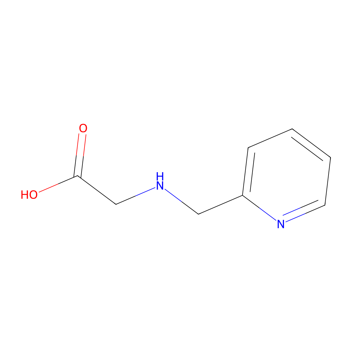 N-(2-pyridylmethyl)glycine molecular structure, CAS 2444-13-5