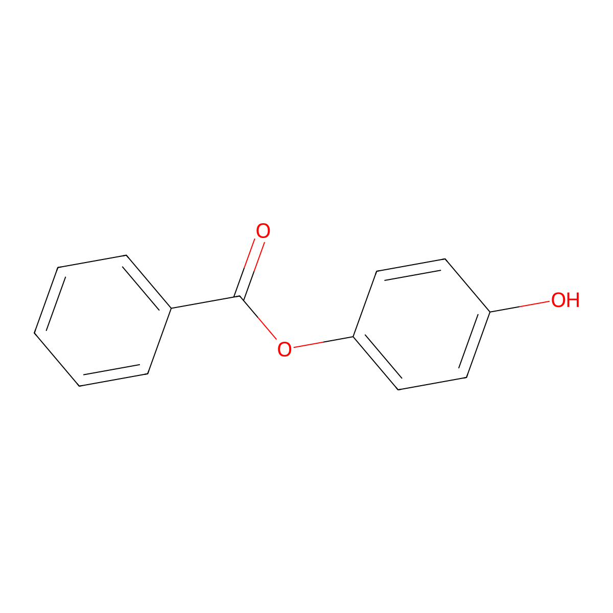 p-Hydroxyphenyl benzoate molecular structure, CAS 2444-19-1