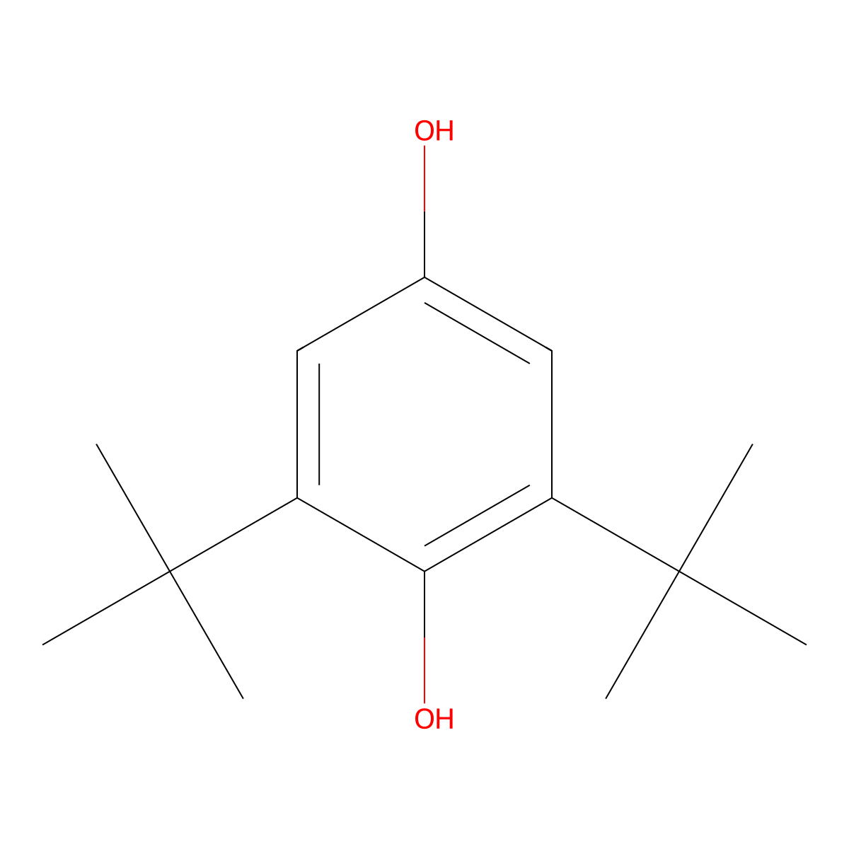 2,6-Di-tert-butylhydroquinone molecular structure, CAS 2444-28-2
