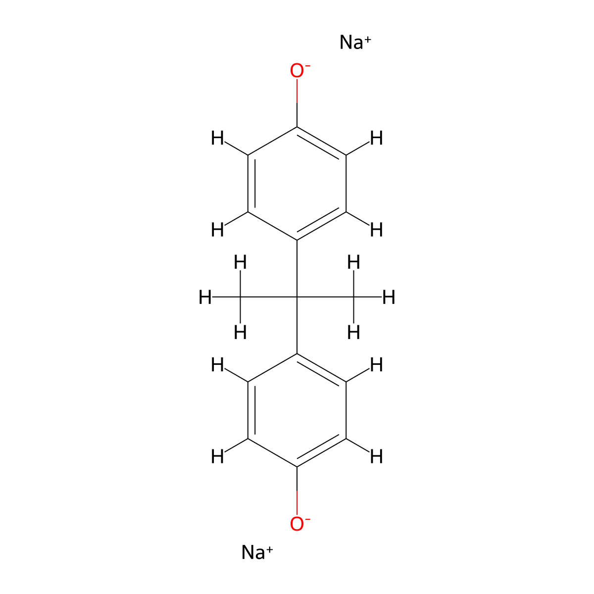 bisphenol a disodium salt molecular structure, CAS 2444-90-8