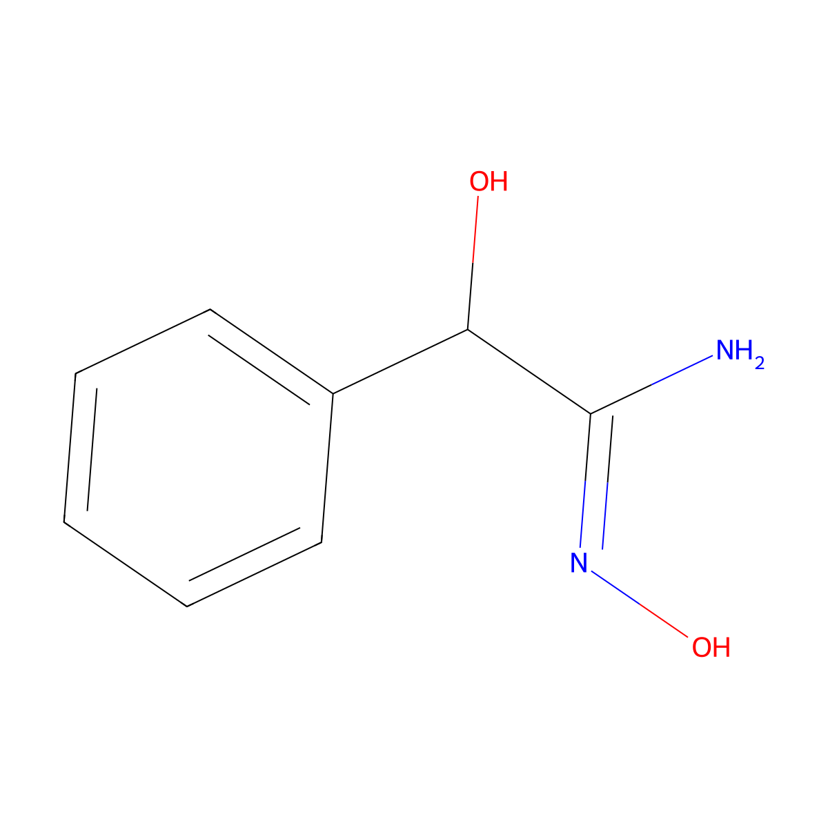 (2RS)-N',2-dihydroxy-2-phenylethanimidamide molecular structure, CAS 24440-15-1