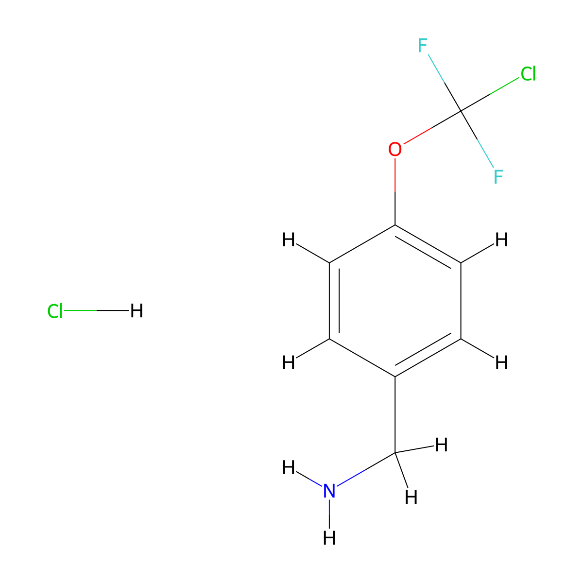 1-[4-(Chlorodifluoromethoxy)phenyl]methanamine hydrochloride molecular structure, CAS 2444005-02-9