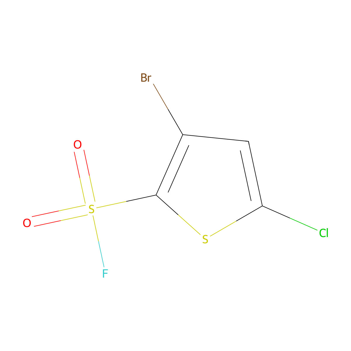 3-Bromo-5-chlorothiophene-2-sulfonyl fluoride molecular structure, CAS 2444005-11-0
