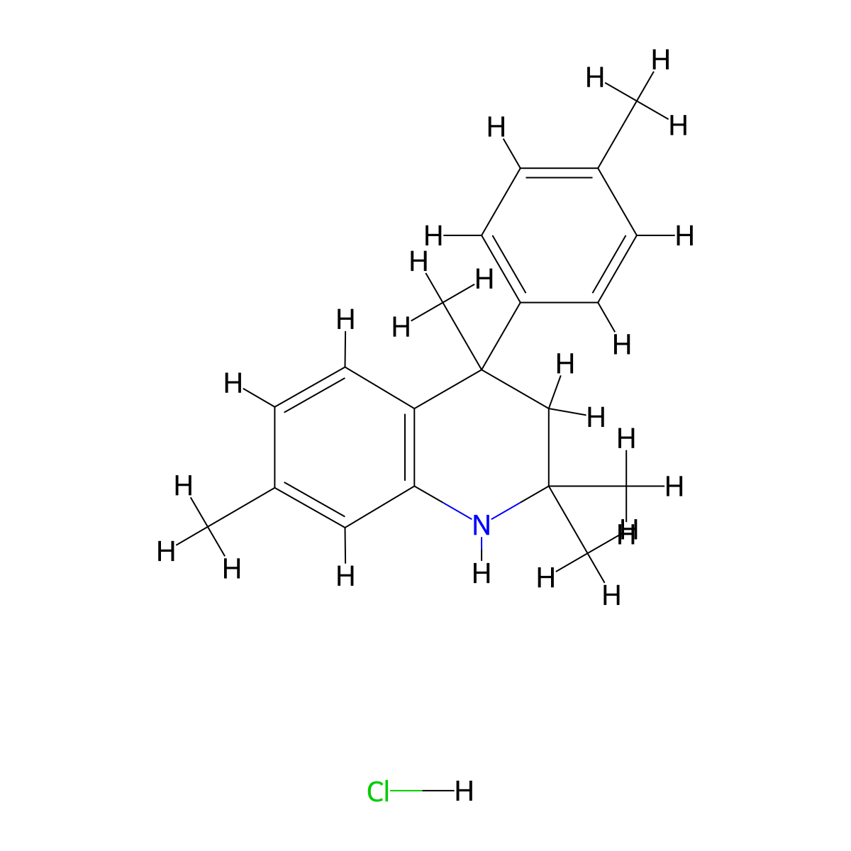 2,2,4,7-Tetramethyl-4-(4-methylphenyl)-1,2,3,4-tetrahydroquinoline hydrochloride molecular structure, CAS 2444010-06-2