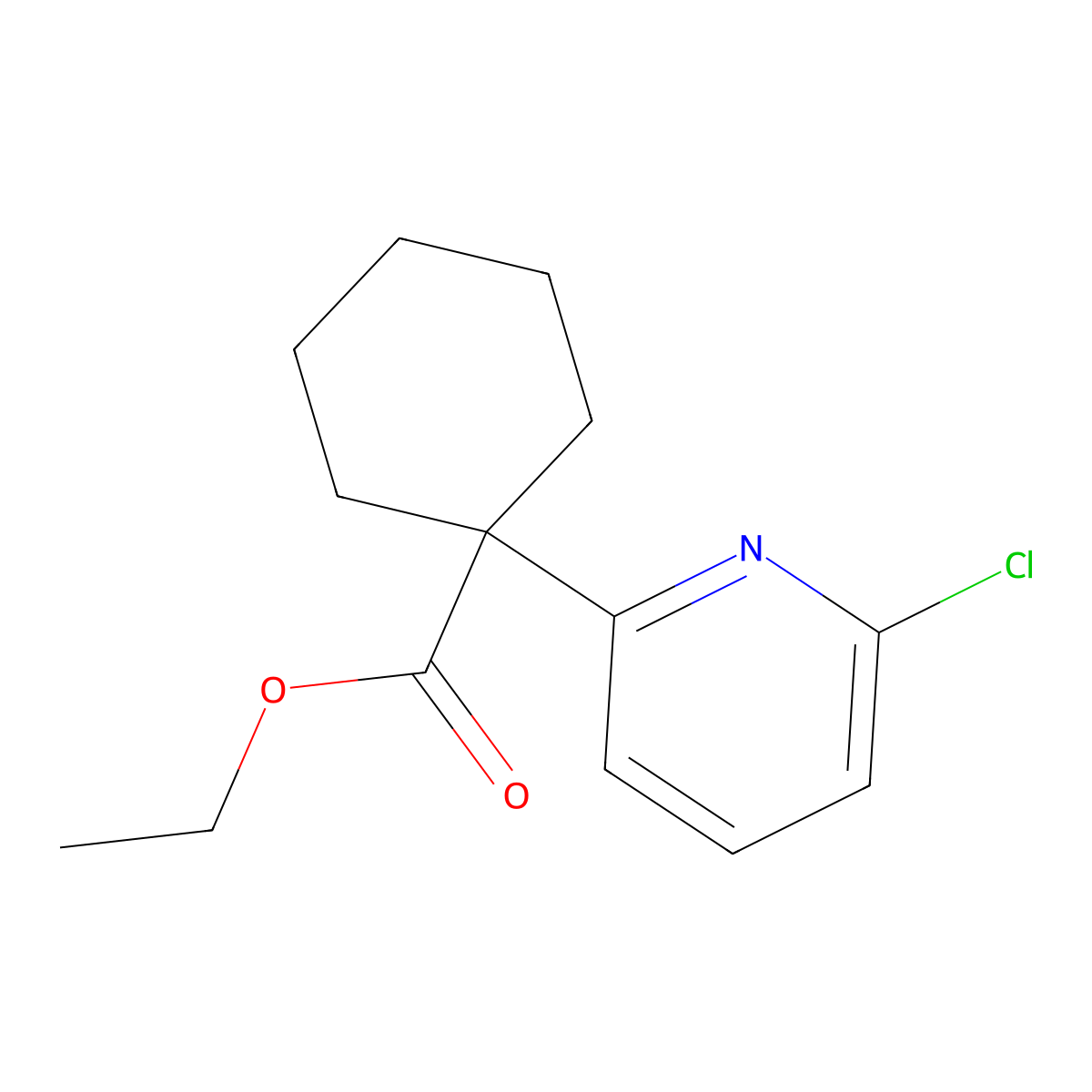 ethyl 1-(6-Chloropyridin-2-yl)cyclohexane-1-carboxylate molecular structure, CAS 2444046-45-9