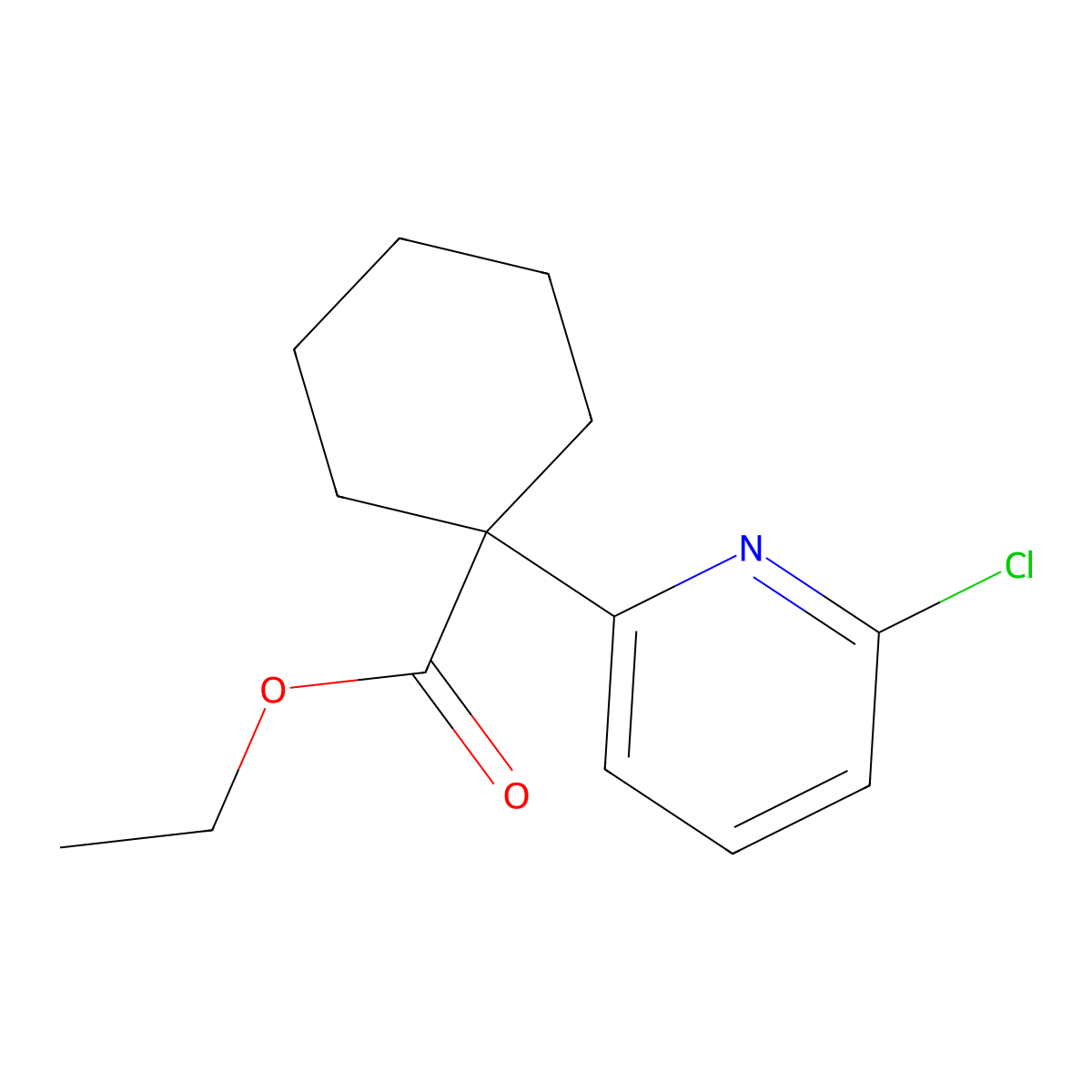 ethyl 1-(6-Chloropyridin-2-yl)cyclohexane-1-carboxylate molecular structure, CAS 2444046-45-9