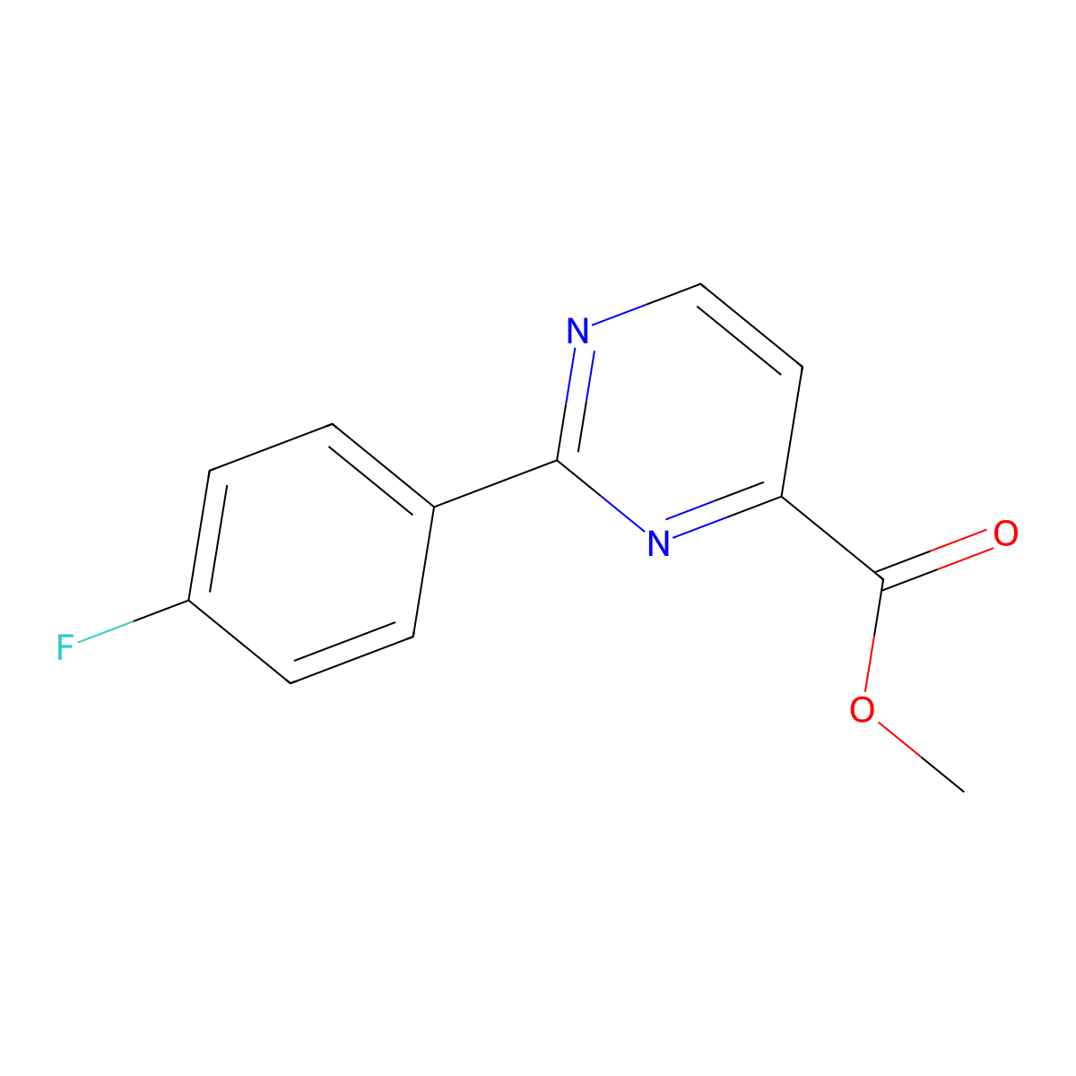 Methyl 2-(4-fluorophenyl)pyrimidine-4-carboxylate molecular structure, CAS 2444048-02-4