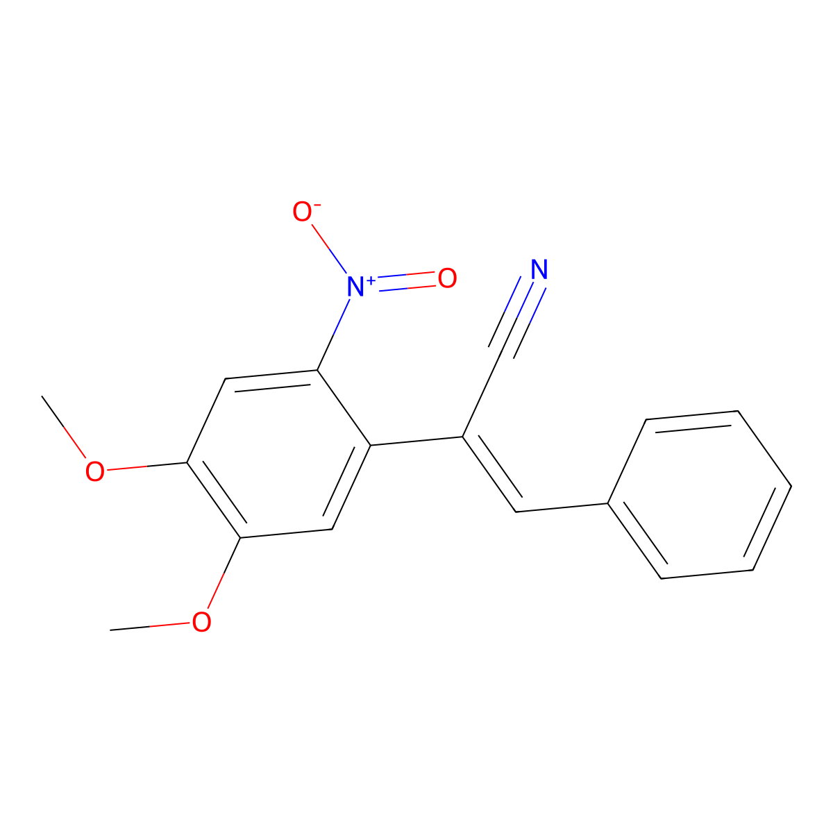 2-(4,5-Dimethoxy-2-nitrophenyl)-3-phenylprop-2-enenitrile molecular structure, CAS 24443-38-7