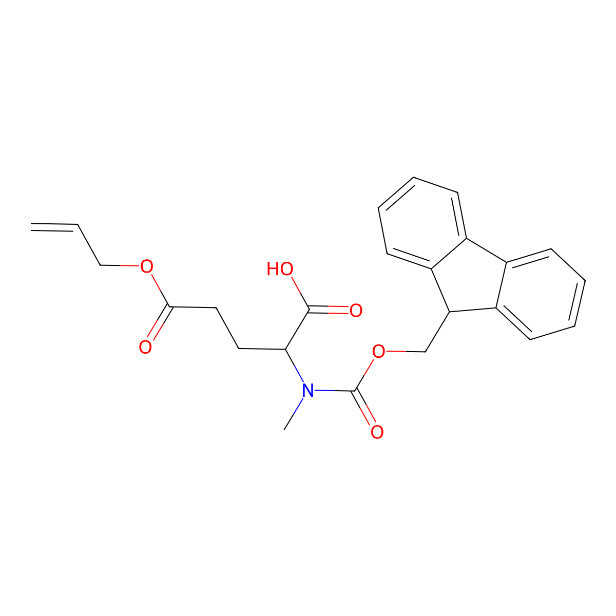 (S)-2-((((9H-Fluoren-9-yl)methoxy)carbonyl)(methyl)amino)-5-(allyloxy)-5-oxopentanoic acid molecular structure, CAS 2444356-85-6