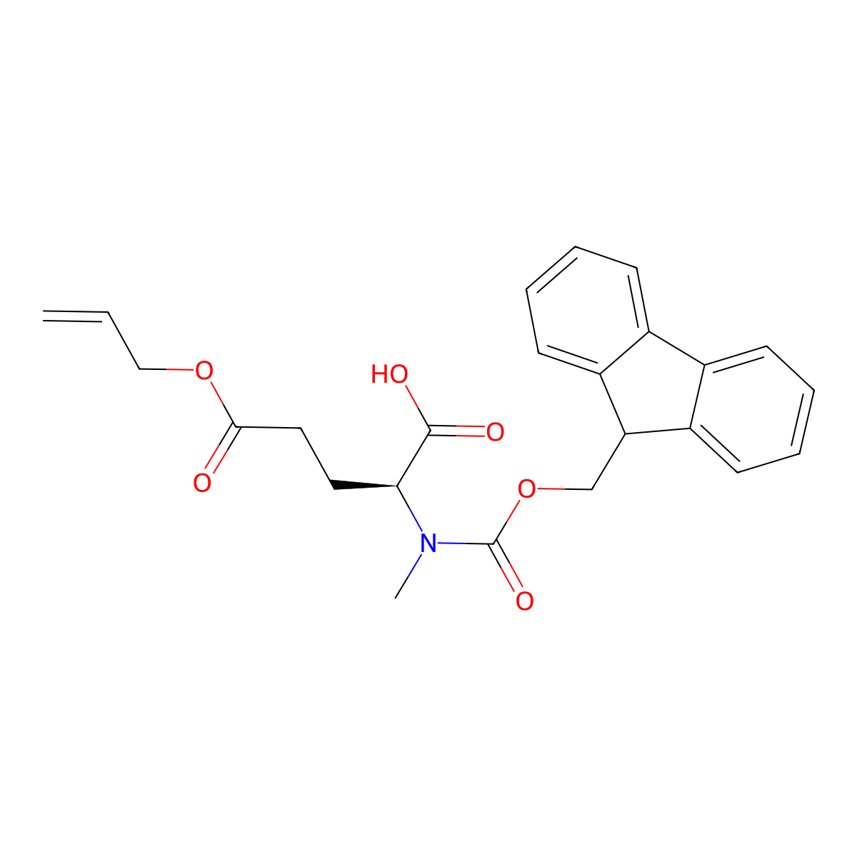 (S)-2-((((9H-Fluoren-9-yl)methoxy)carbonyl)(methyl)amino)-5-(allyloxy)-5-oxopentanoic acid molecular structure, CAS 2444356-85-6