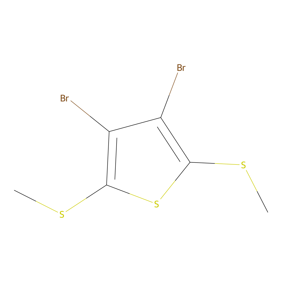 3,4-Dibromo-2,5-bis(methylthio)thiophene molecular structure, CAS 24444-81-3
