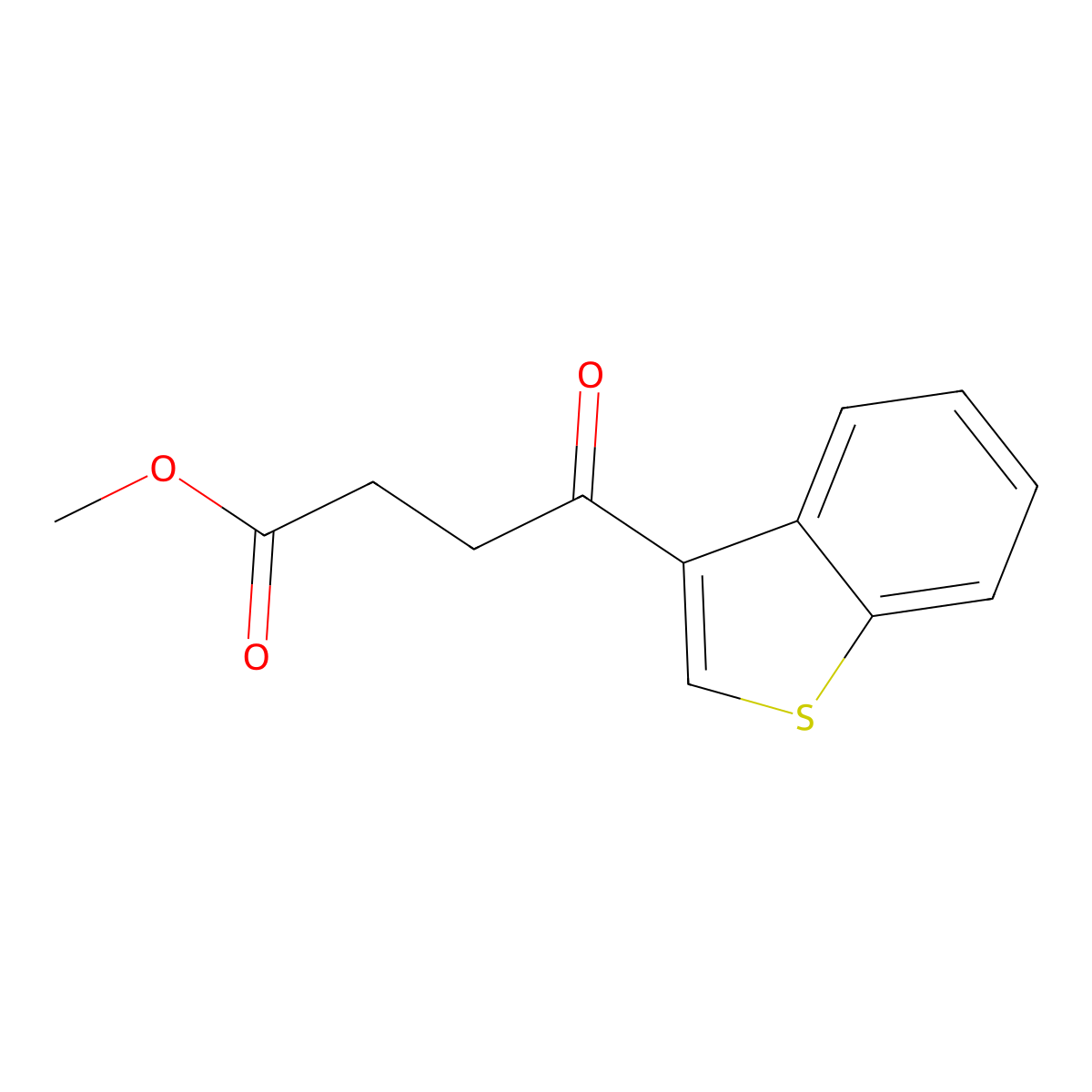 Methyl 4-(1-benzothiophen-3-yl)-4-oxobutanoate molecular structure, CAS 24444-96-0
