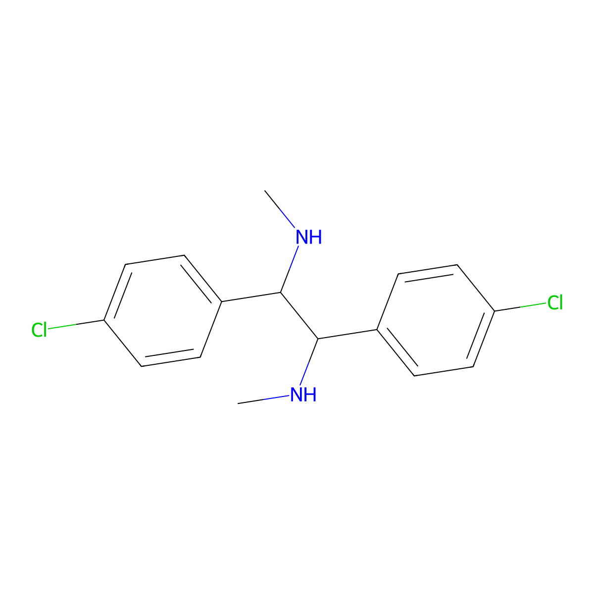 (1R,2R)-1,2-Bis(4-chlorophenyl)-N1,N2-dimethylethane-1,2-diamine molecular structure, CAS 2444430-59-3