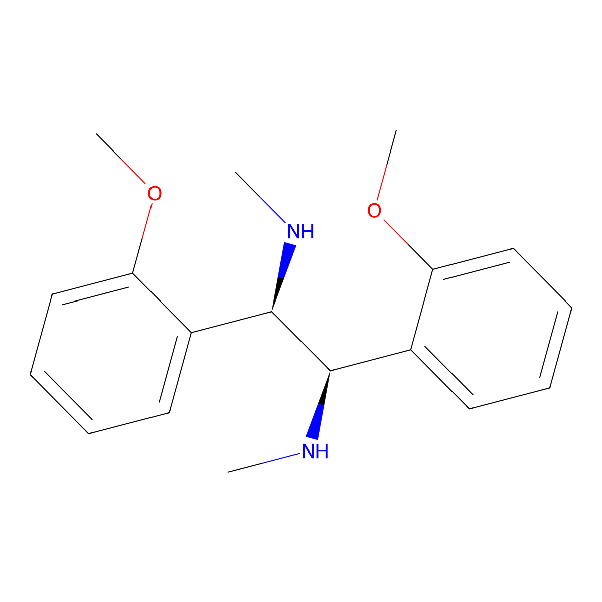 (1R,2R)-1,2-Bis(2-methoxyphenyl)-N1,N2-dimethylethane-1,2-diamine molecular structure, CAS 2444430-79-7