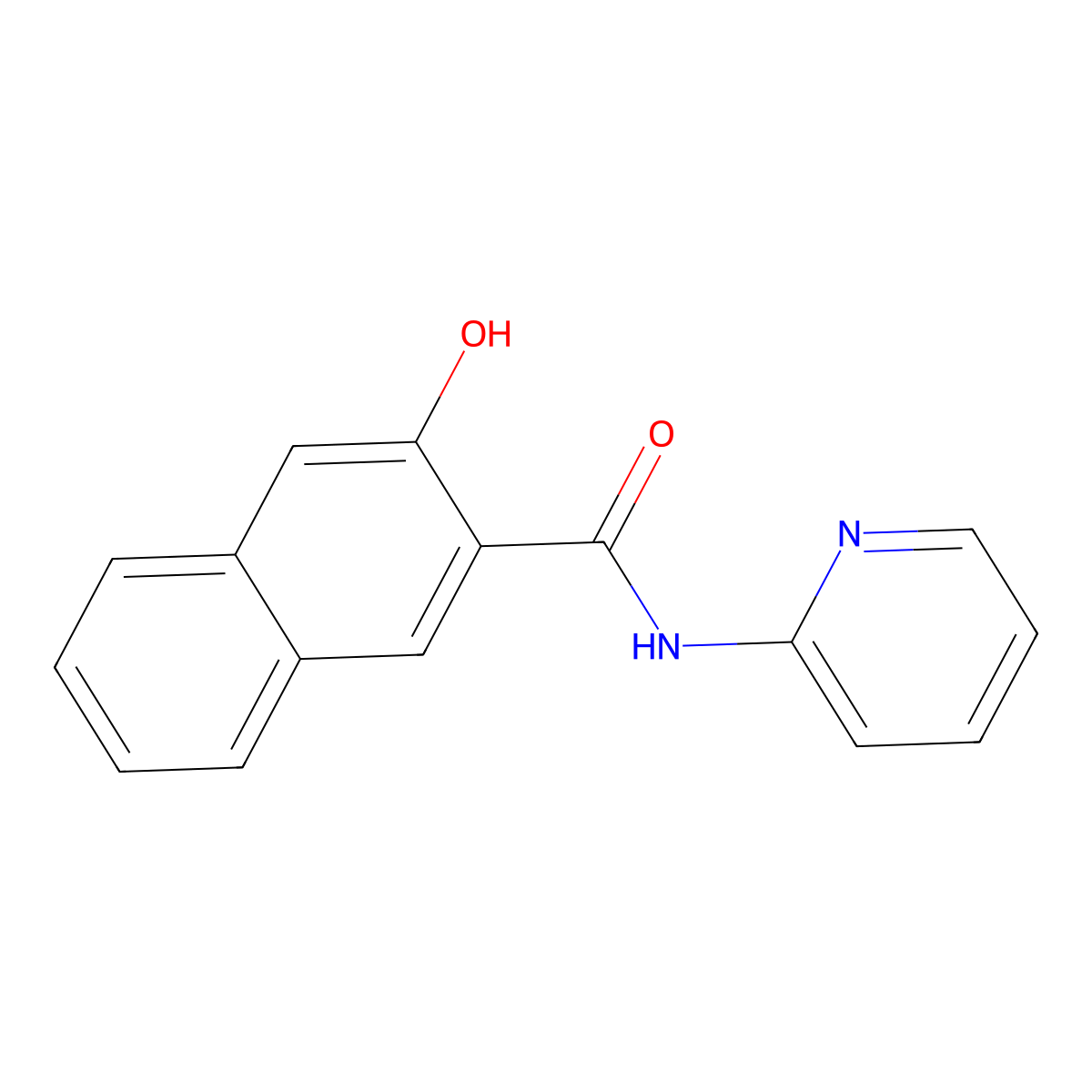 3-Hydroxy-n-pyridin-2-yl-2-naphthamide molecular structure, CAS 24445-26-9