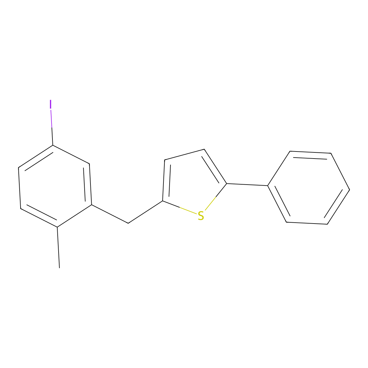 2-(5-Iodo-2-methylbenzyl)-5-phenylthiophene molecular structure, CAS 2444540-01-4