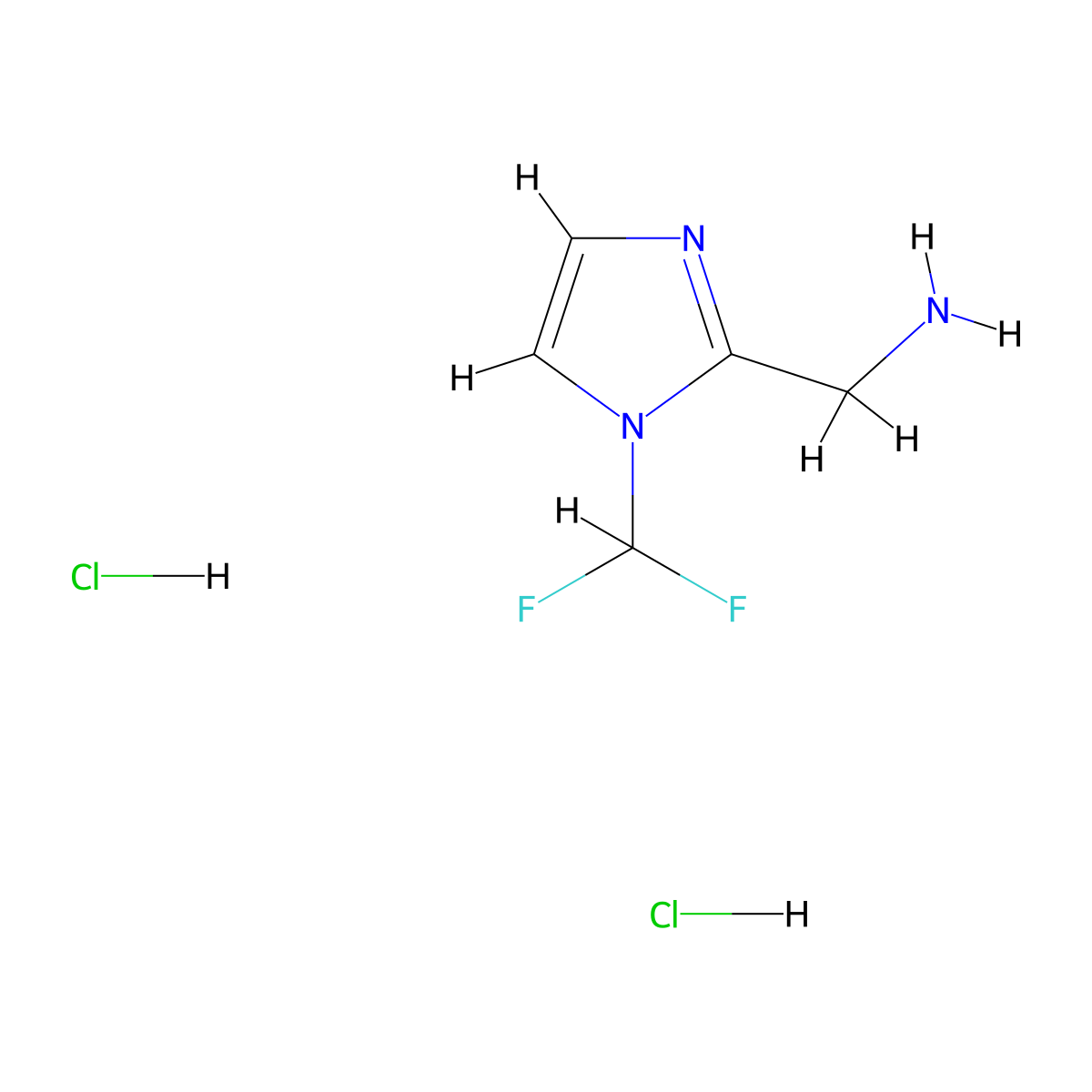 [1-(Difluoromethyl)imidazol-2-yl]methanamine;dihydrochloride molecular structure, CAS 2444550-82-5