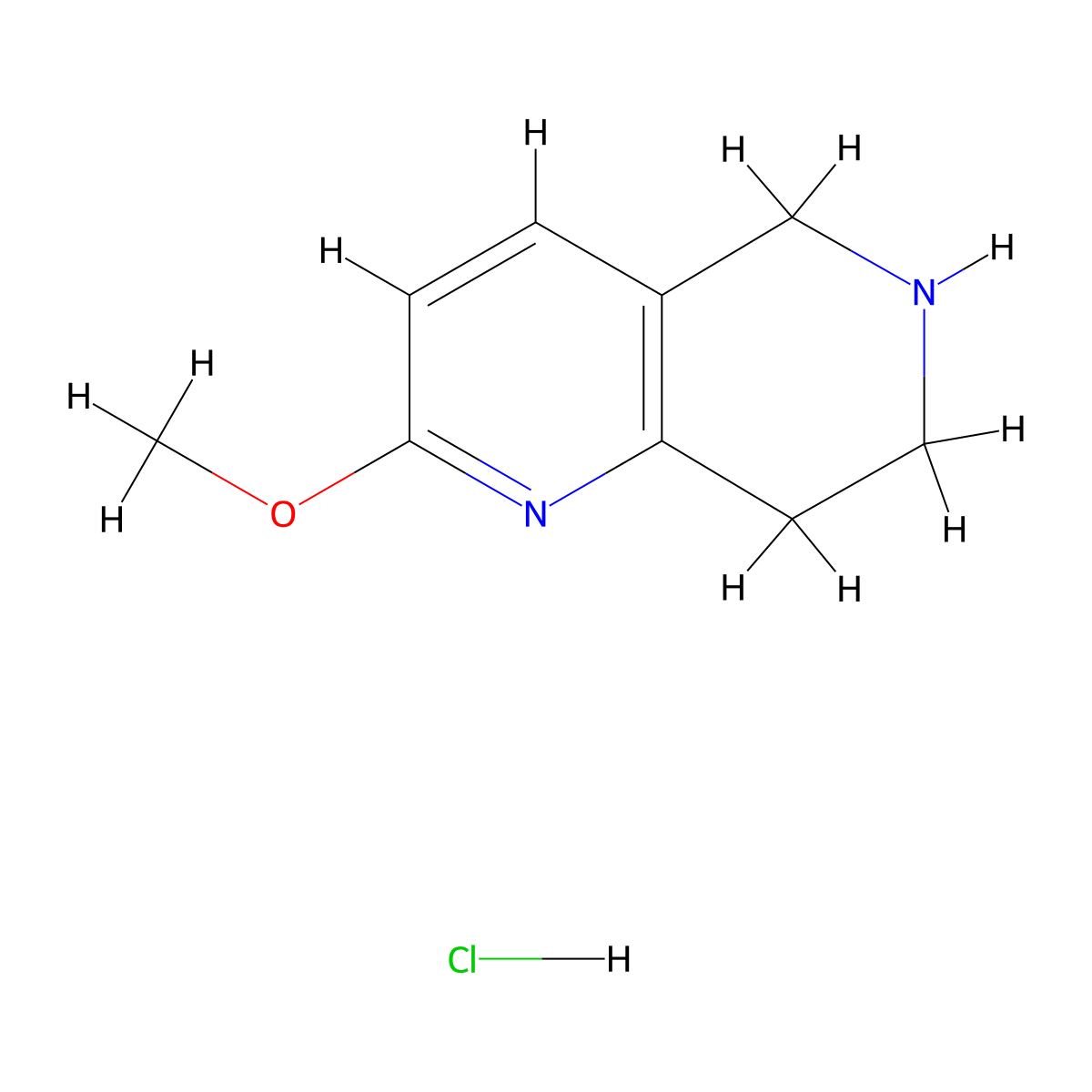 2-Methoxy-5,6,7,8-tetrahydro-1,6-naphthyridine hydrochloride molecular structure, CAS 2444575-12-4