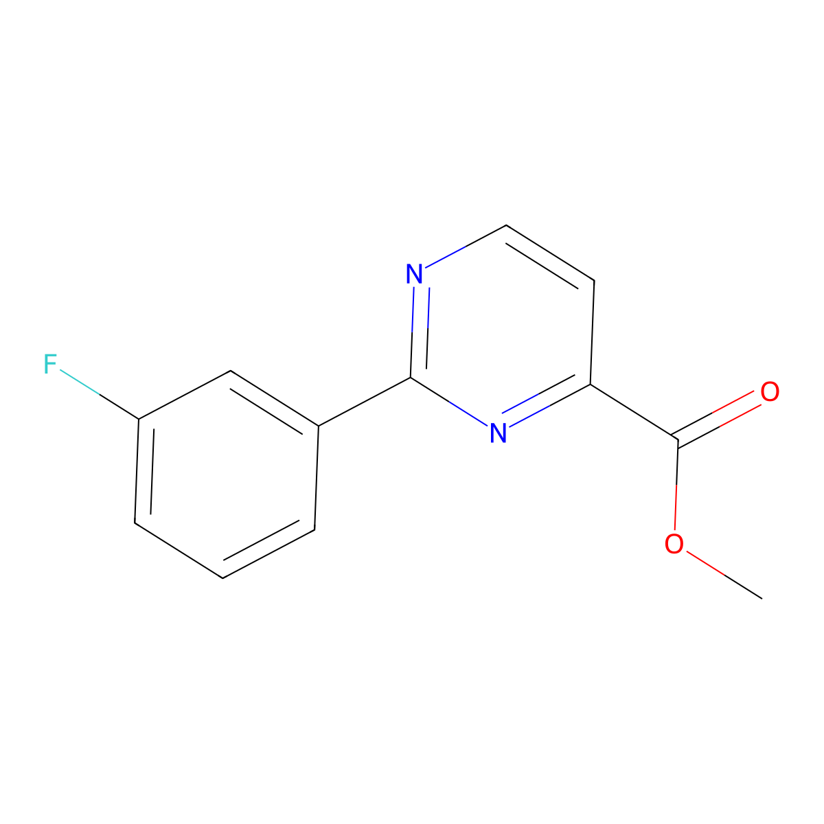 Methyl 2-(3-fluorophenyl)pyrimidine-4-carboxylate molecular structure, CAS 2444595-90-6
