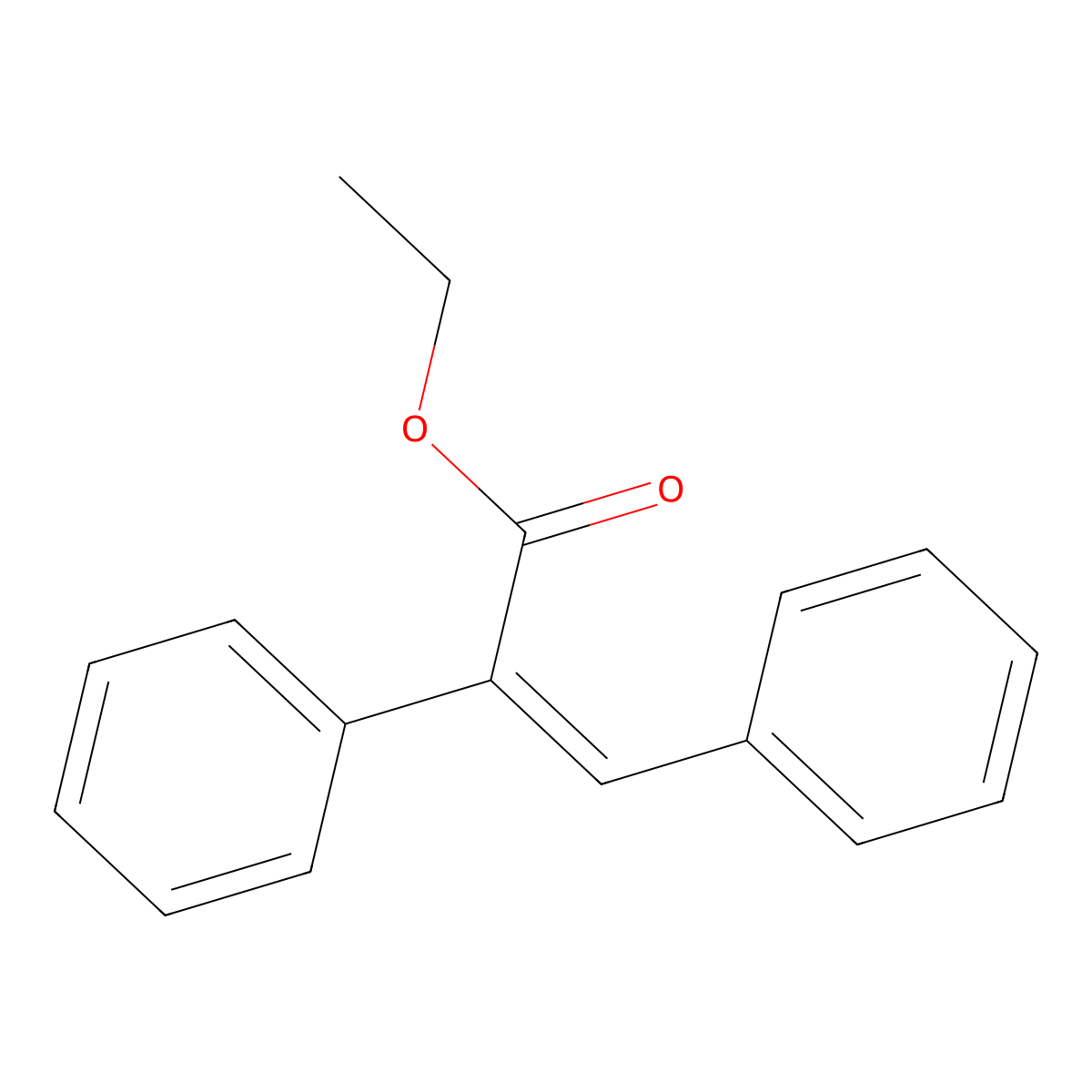 Benzeneacetic acid, a-(phenylmethylene)-, ethyl ester molecular structure, CAS 24446-63-7