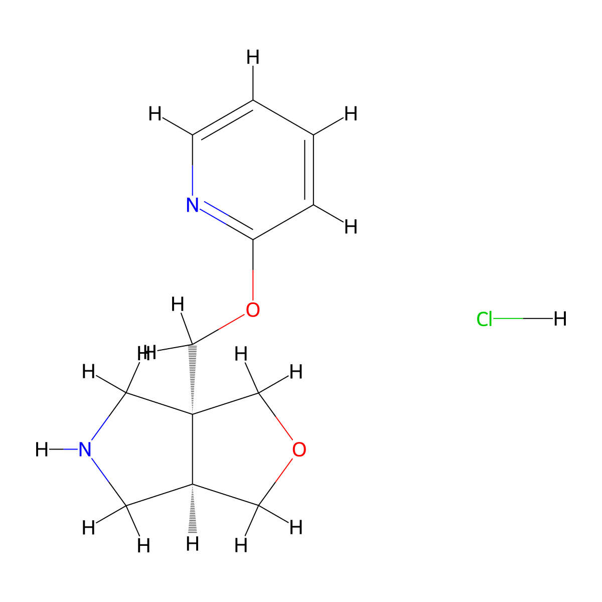 (3AR,6AR)-3A-((Pyridin-2-yloxy)methyl)hexahydro-1H-furo[3,4-C]pyrrole hydrochloride molecular structure, CAS 2444608-63-1