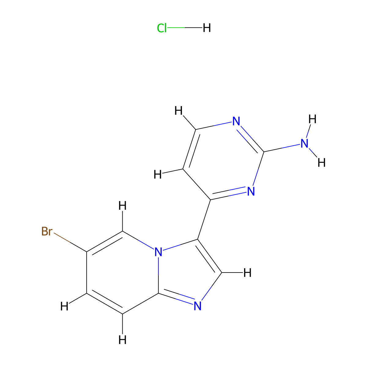 4-(6-Bromoimidazo[1,2-a]pyridin-3-yl)pyrimidin-2-amine hydrochloride molecular structure, CAS 2444608-93-7