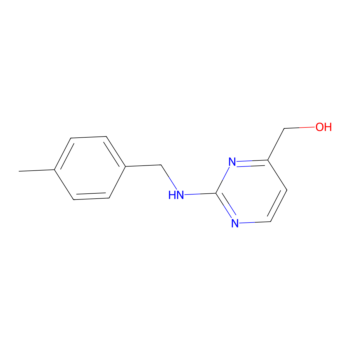 (2-{[(4-Methylphenyl)methyl]amino}pyrimidin-4-yl)methanol molecular structure, CAS 2444613-67-4