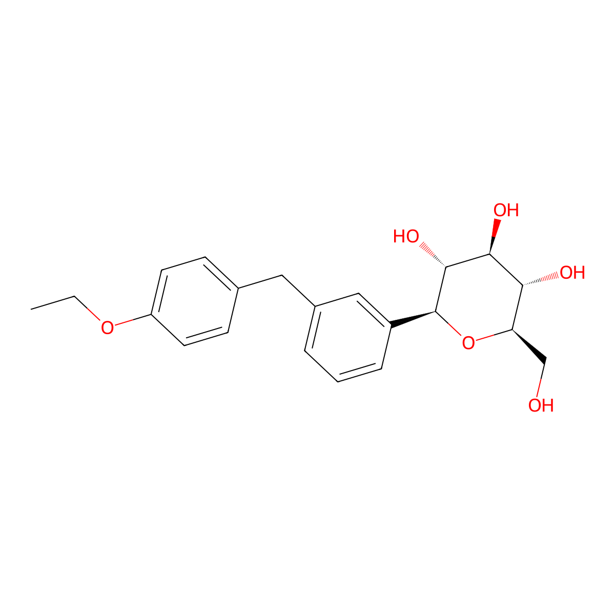 (2S,3R,4R,5S,6R)-2-(3-(4-Ethoxybenzyl)phenyl)-6-(hydroxymethyl)tetrahydro-2H-pyran-3,4,5-triol molecular structure, CAS 2444702-80-9