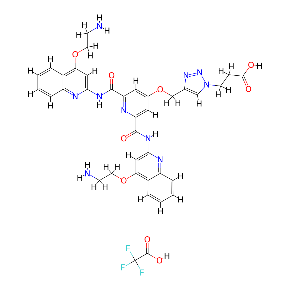 Carboxy pyridostatin trifluoroacetate salt molecular structure, CAS 2444713-88-4