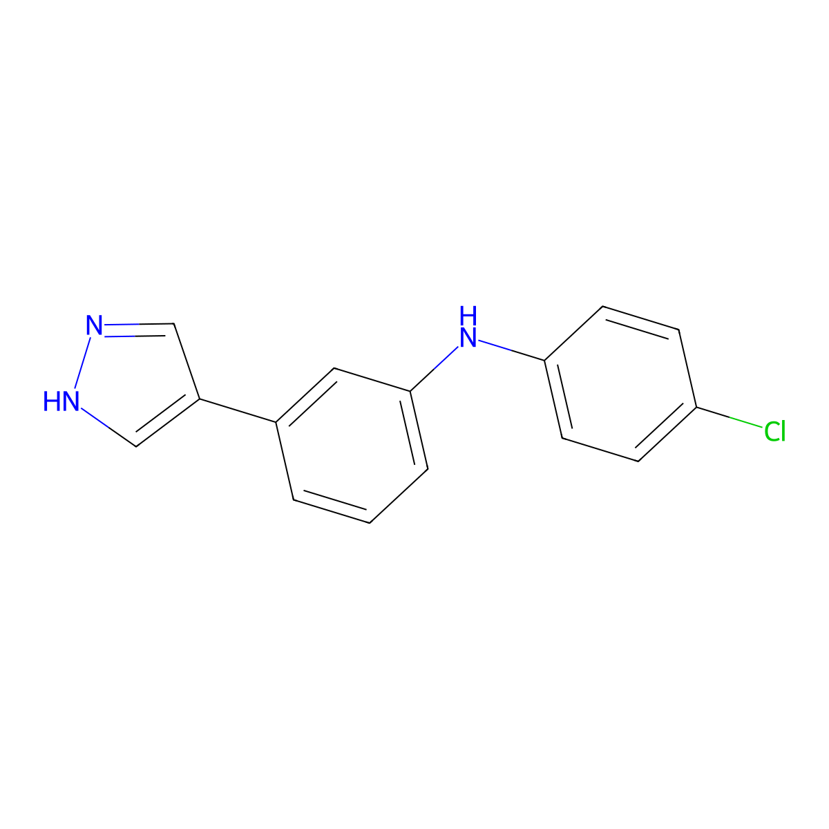 N-(4-chlorophenyl)-3-(1H-pyrazol-4-yl)aniline molecular structure, CAS 2444764-03-6