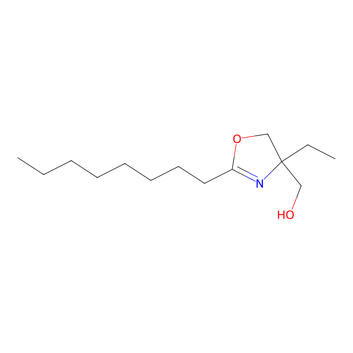 4-Ethyl-2-octyl-2-oxazoline-4-methanol molecular structure, CAS 24448-06-4