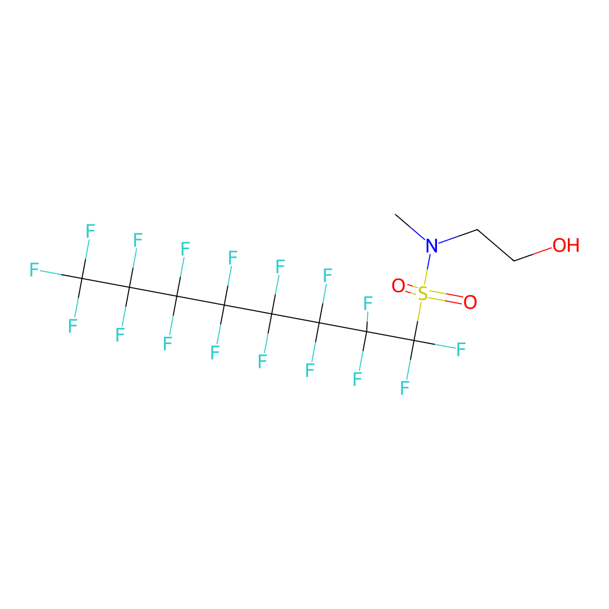 N-Methylperfluorooctanesulfonamidoethanol molecular structure, CAS 24448-09-7