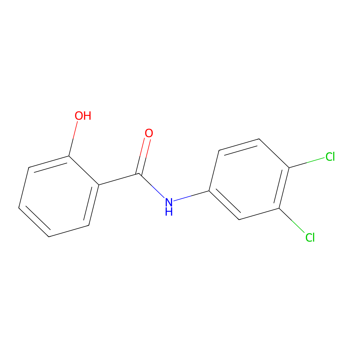 3',4'-Dichloro-2-hydroxybenzanilide molecular structure, CAS 24448-73-5