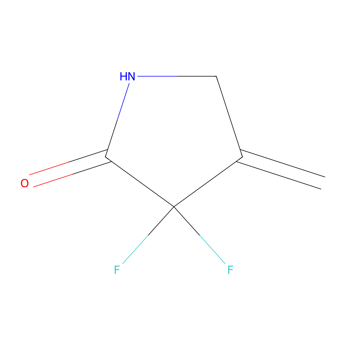 3,3-Difluoro-4-methylidenepyrrolidin-2-one molecular structure, CAS 2444857-21-8