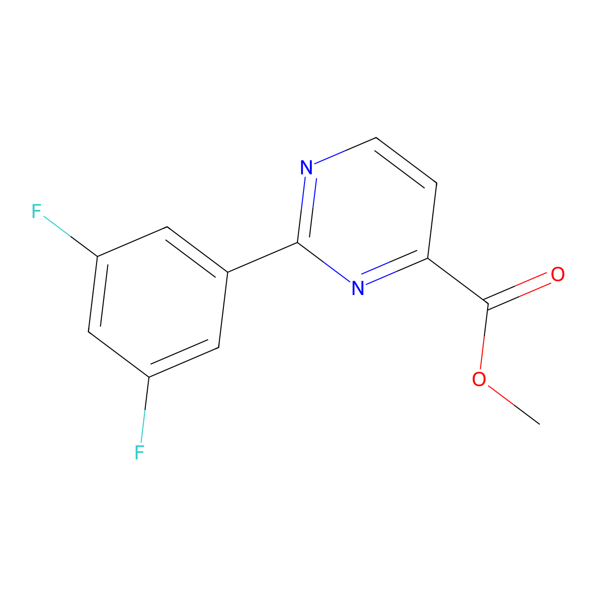 Methyl 2-(3,5-difluorophenyl)pyrimidine-4-carboxylate molecular structure, CAS 2444880-31-1