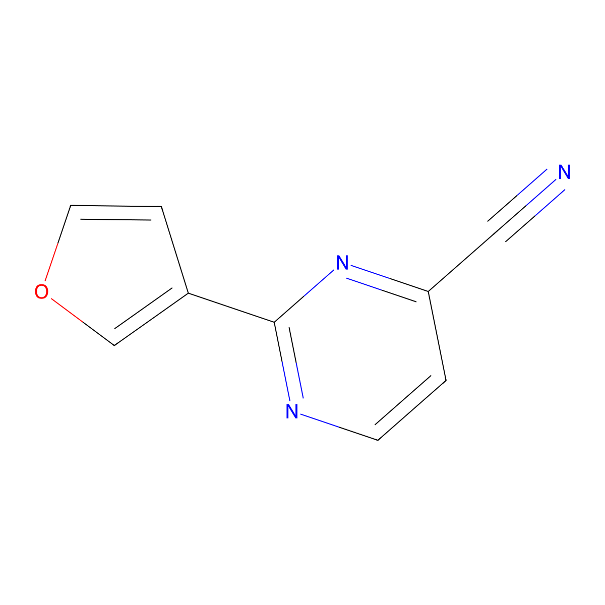 2-(Furan-3-yl)pyrimidine-4-carbonitrile molecular structure, CAS 2444880-43-5