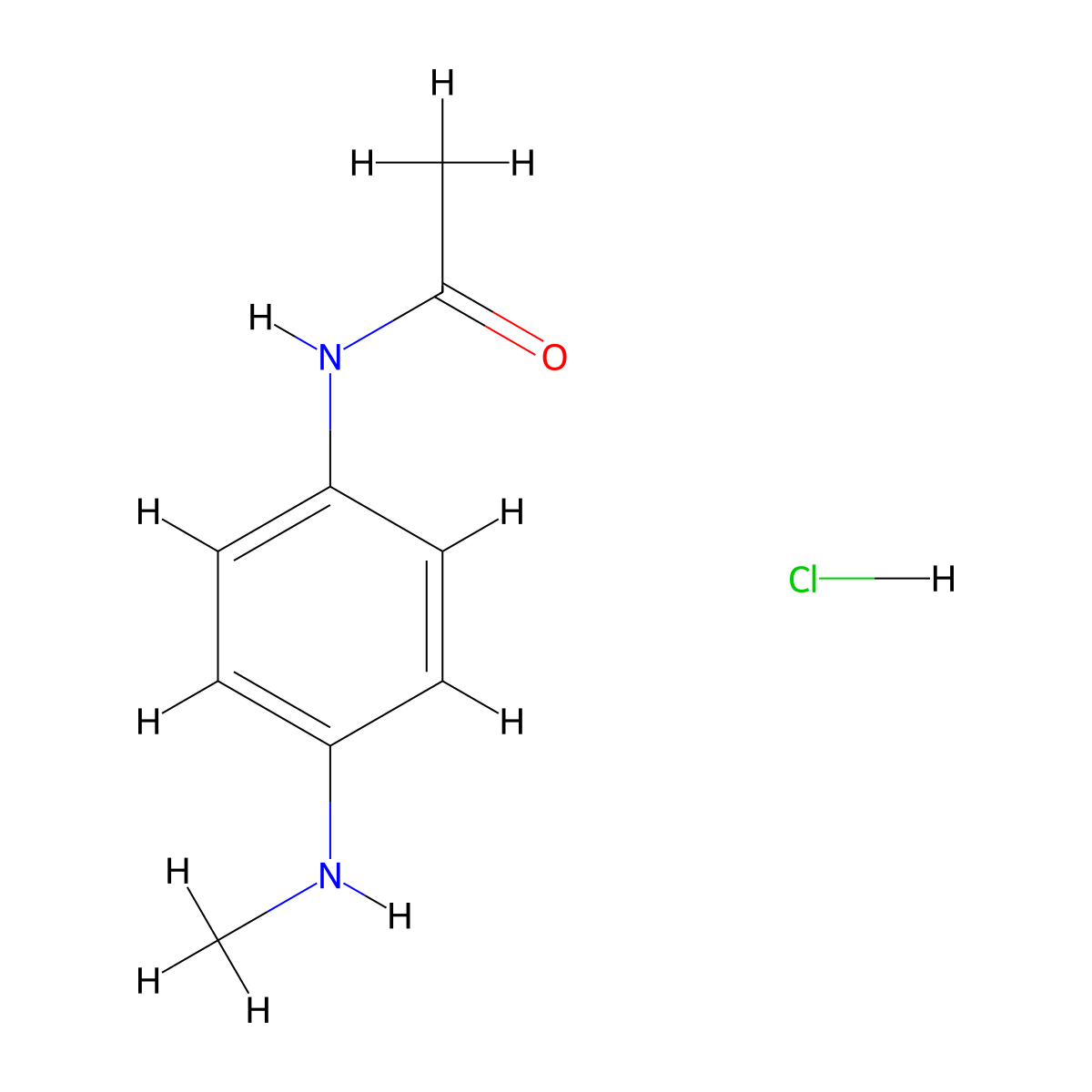 N-(4-(Methylamino)phenyl)acetamide hydrochloride molecular structure, CAS 2444899-91-4
