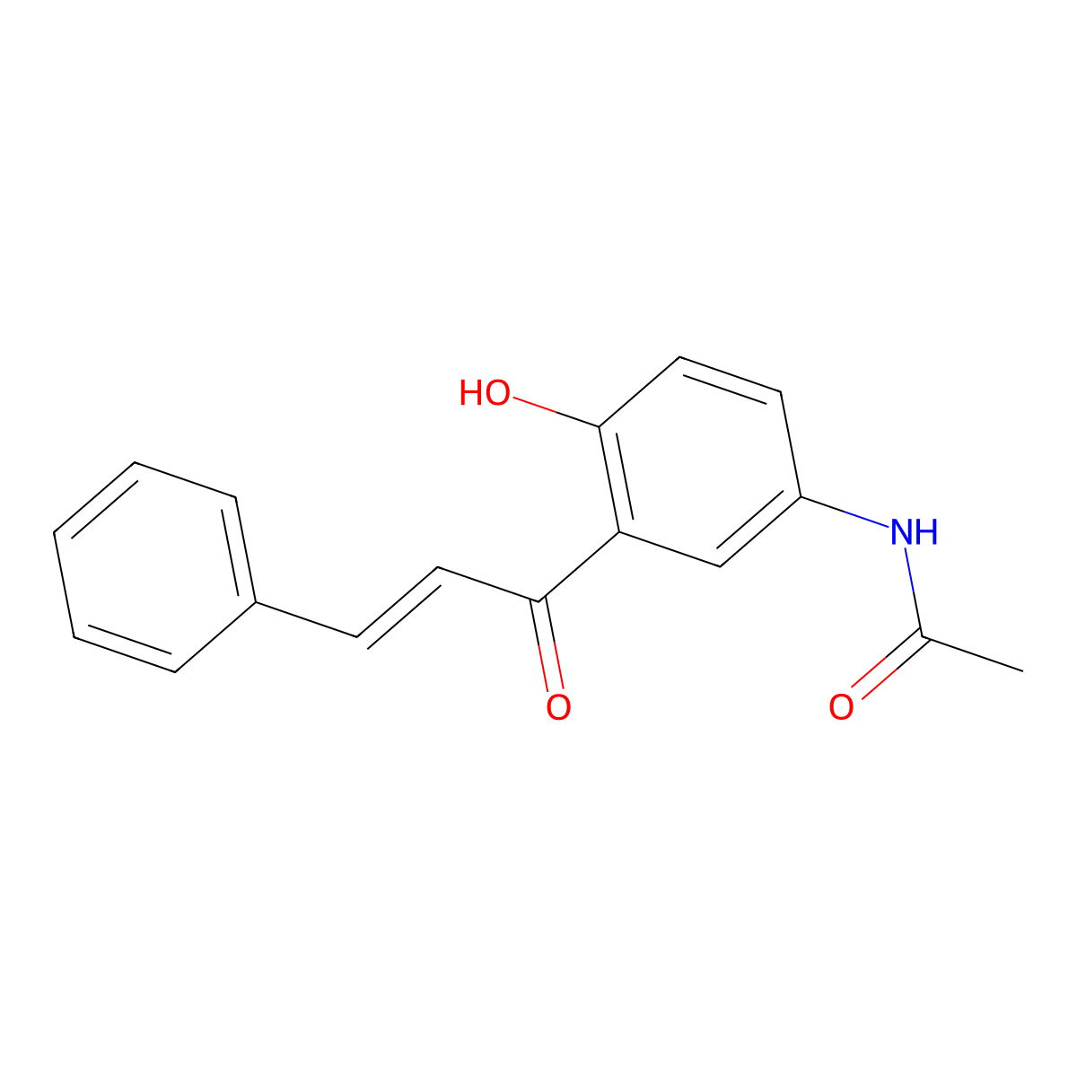 N-(4-Hydroxy-3-(1-oxo-3-phenyl-2-propen-1-yl)phenyl)acetamide molecular structure, CAS 24449-58-9