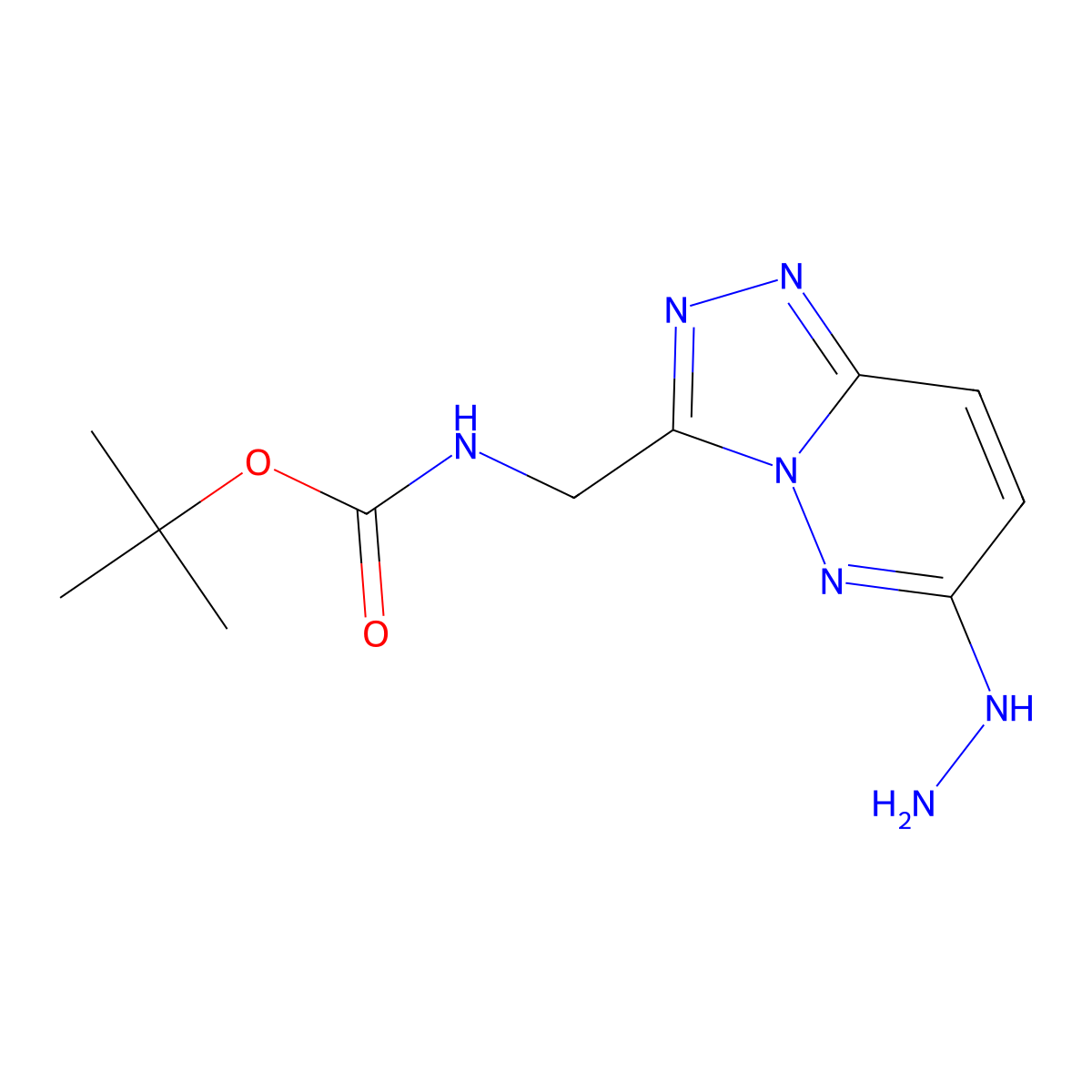 tert-Butyl [(6-hydrazino[1,2,4]triazolo[4,3-b]pyridazin-3-yl)methyl]carbamate molecular structure, CAS 2444918-51-6