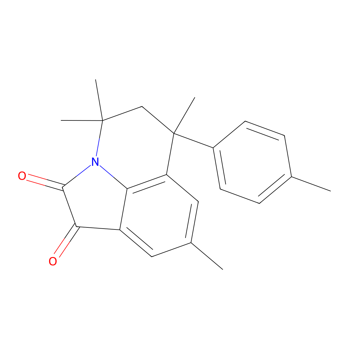 4,4,6,8-Tetramethyl-6-(4-methylphenyl)-5,6-dihydro-4H-pyrrolo[3,2,1-ij]quinoline-1,2-dione molecular structure, CAS 2444918-79-8