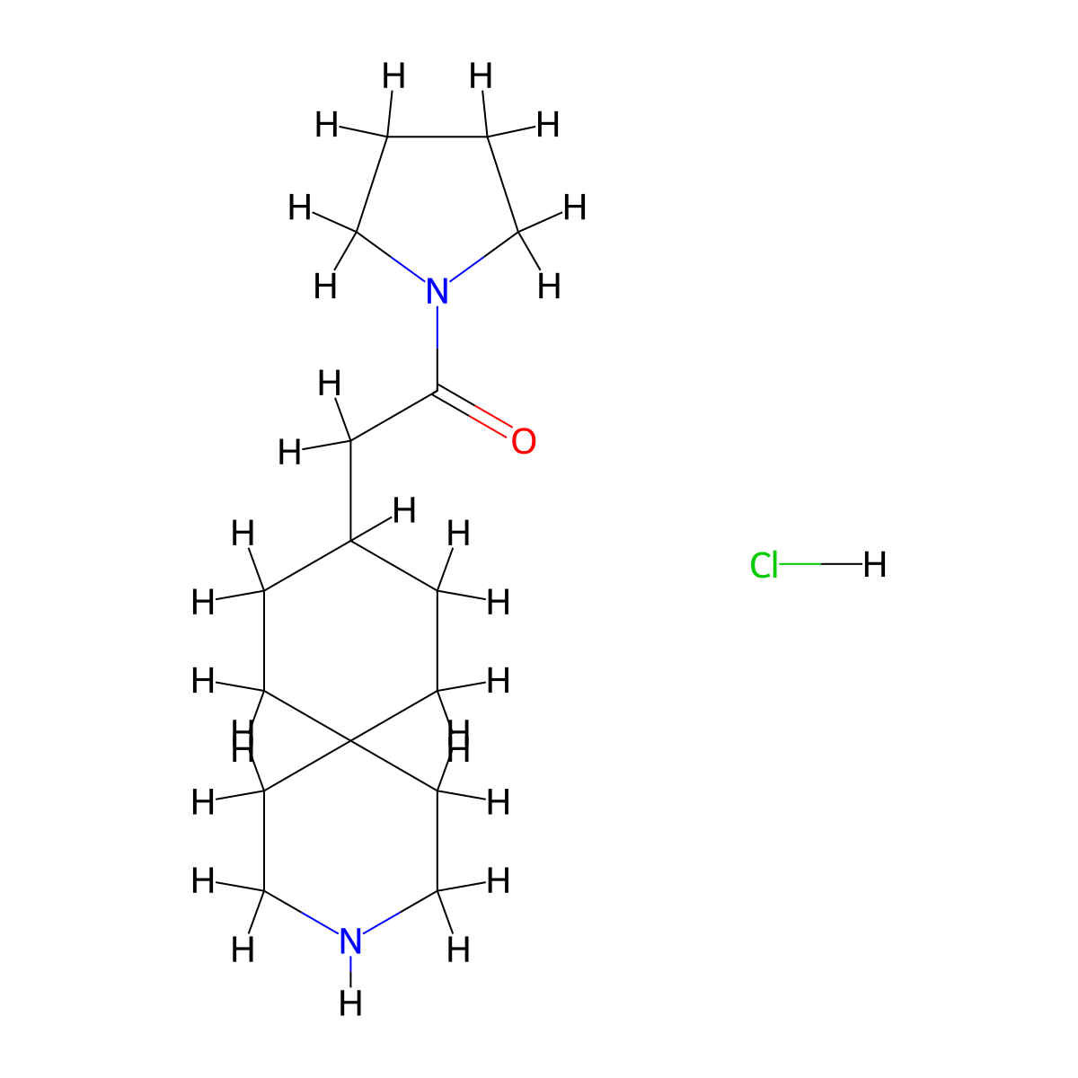 1-(Pyrrolidin-1-YL)-2-(3-azaspiro[5.5]undecan-9-YL)ethanone hydrochloride molecular structure, CAS 2444919-04-2