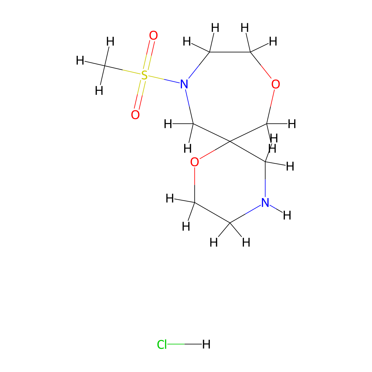 11-(Methylsulfonyl)-1,8-dioxa-4,11-diazaspiro[5.6]dodecane hydrochloride molecular structure, CAS 2444919-24-6
