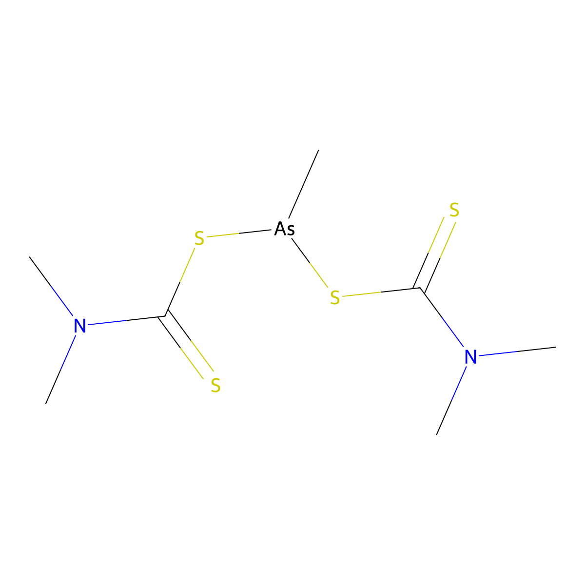 Bis(dimethylthiocarbamylthio)methyl arsine molecular structure, CAS 2445-07-0