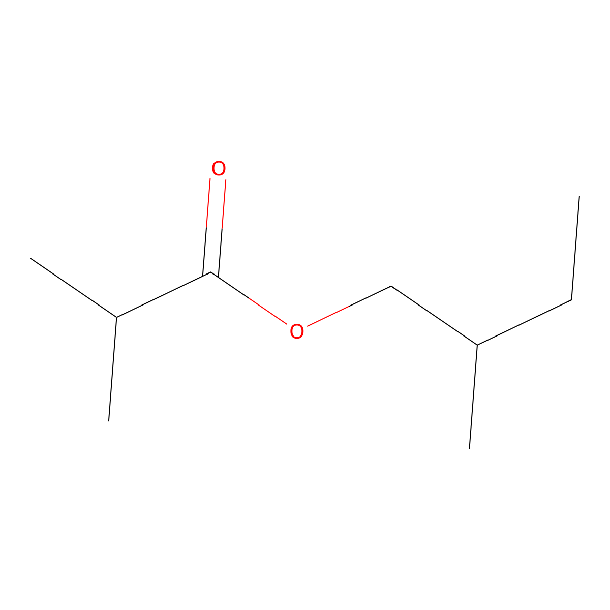 2-Methylbutyl isobutyrate molecular structure, CAS 2445-69-4
