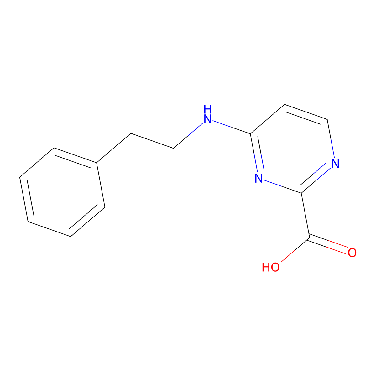 4-[(2-Phenylethyl)amino]pyrimidine-2-carboxylic acid molecular structure, CAS 2445219-16-7