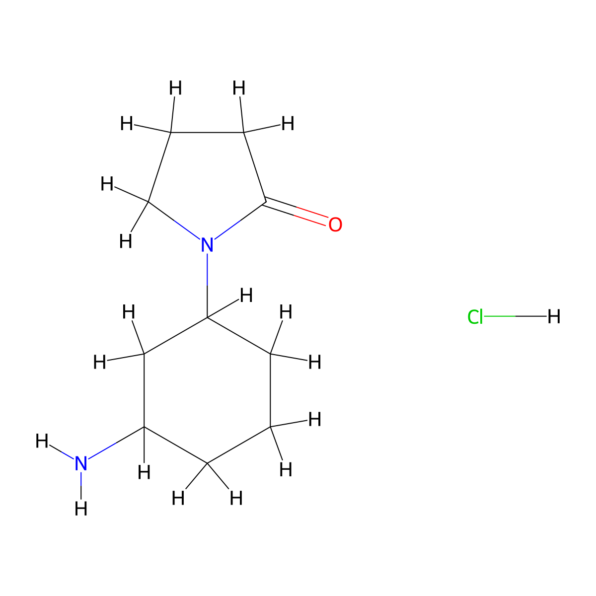 1-(3-Aminocyclohexyl)pyrrolidin-2-one hydrochloride molecular structure, CAS 2445254-70-4