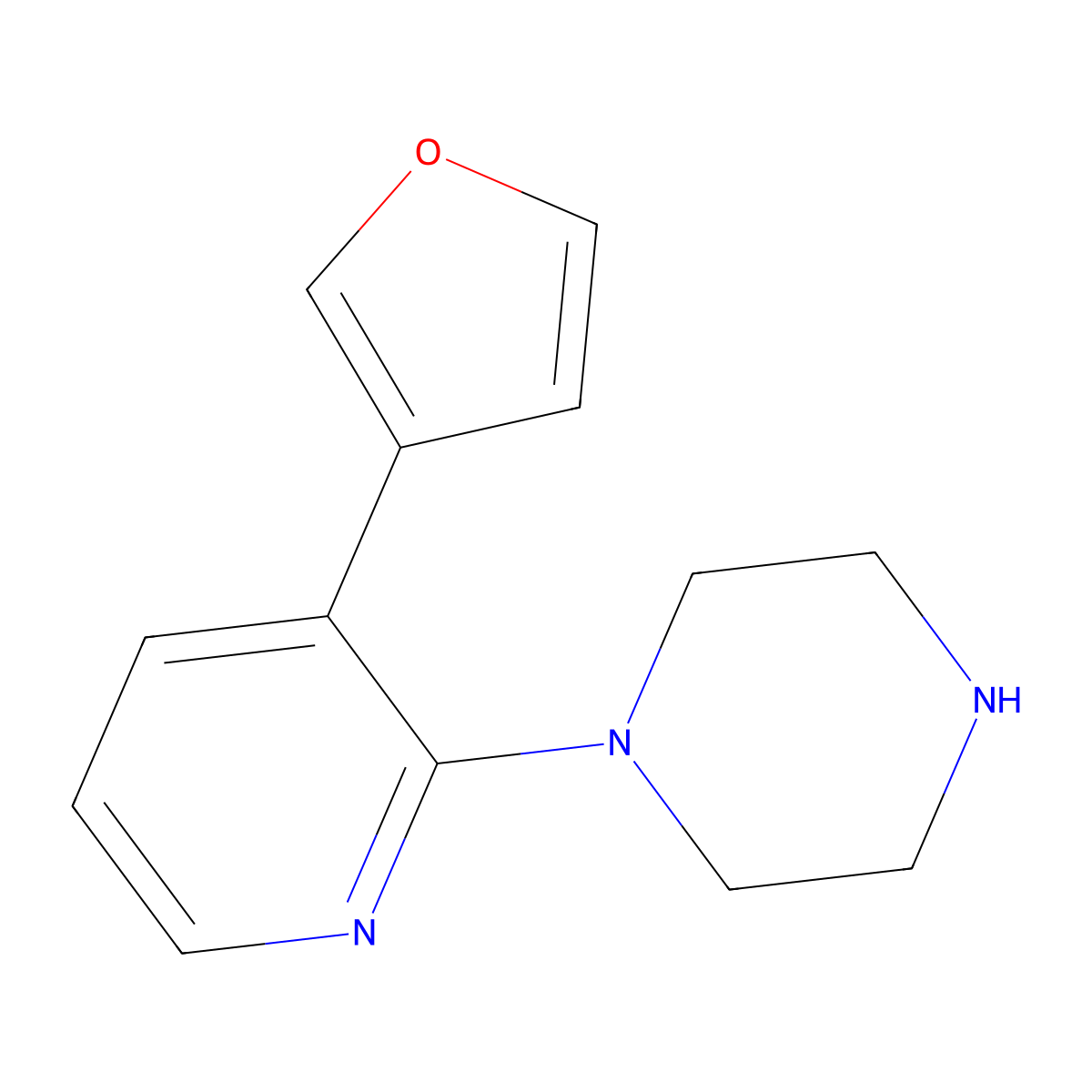 1-(3-(Furan-3-yl)pyridin-2-yl)piperazine molecular structure, CAS 2445259-33-4