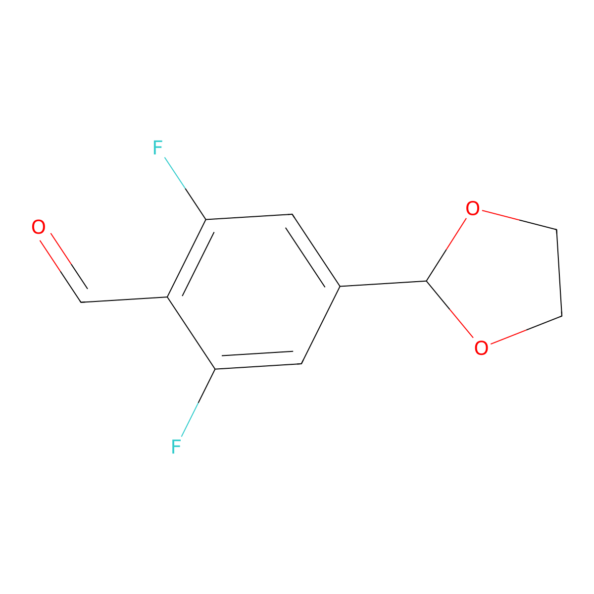 4-(1,3-Dioxolan-2-yl)-2,6-difluorobenZaldehyde molecular structure, CAS 2445364-54-3
