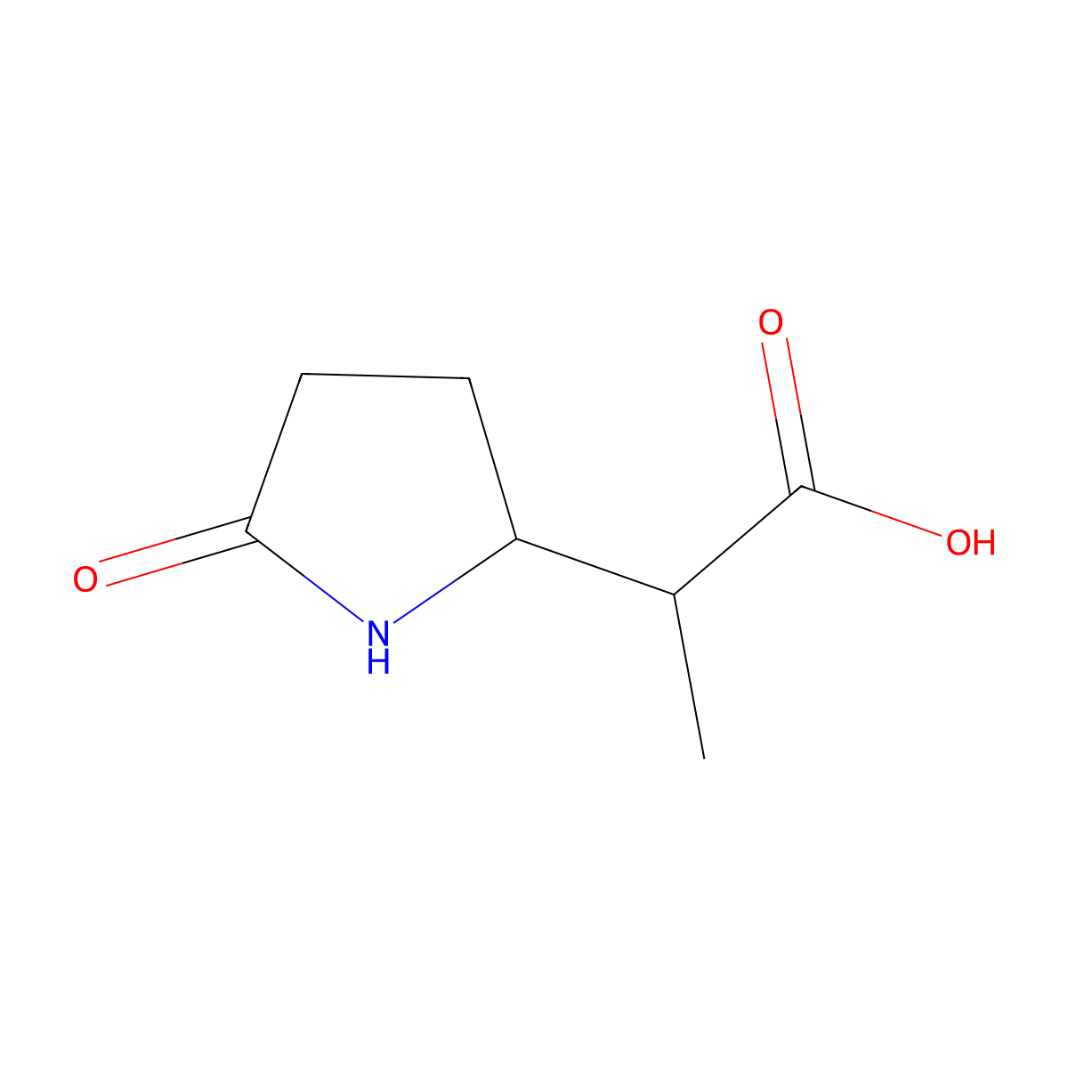 2-(5-Oxopyrrolidin-2-yl)propanoic acid molecular structure, CAS 24454-63-5