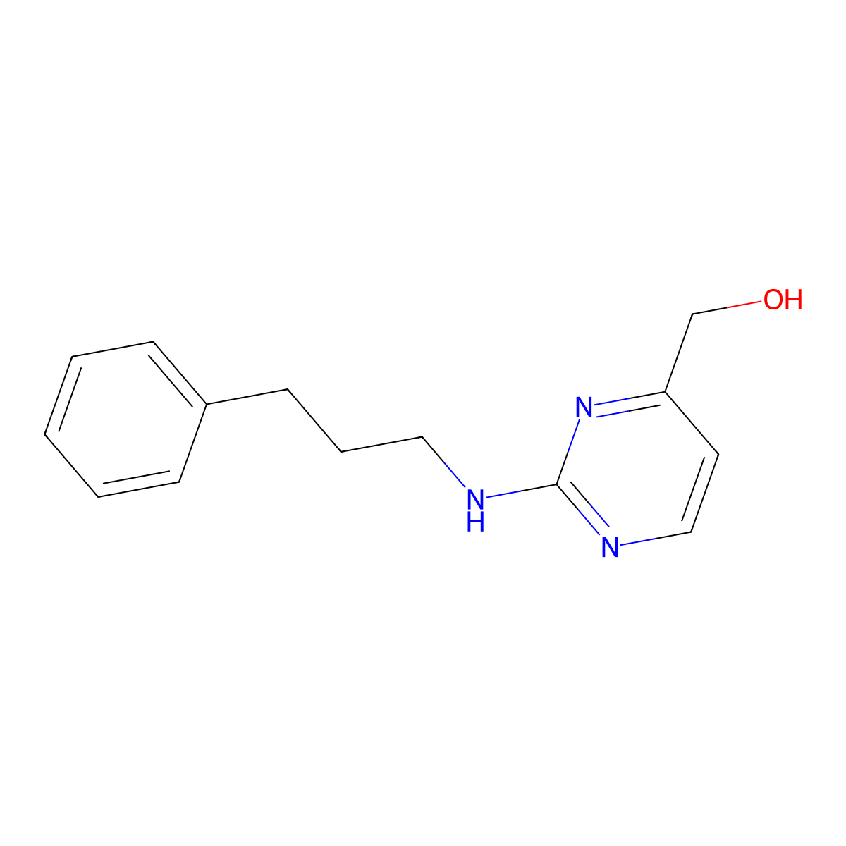 {2-[(3-Phenylpropyl)amino]pyrimidin-4-yl}methanol molecular structure, CAS 2445478-62-4